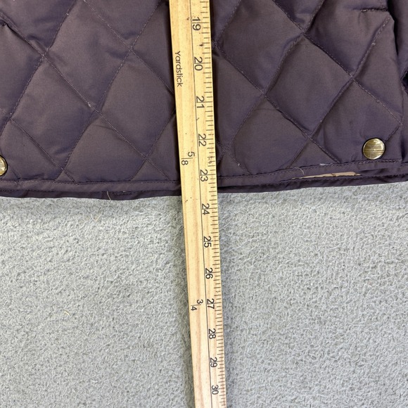 Eddie Bauer Vest Womens Medium Purple Goose Down Quilted Puffer Bubble Snap - Picture 5 of 8